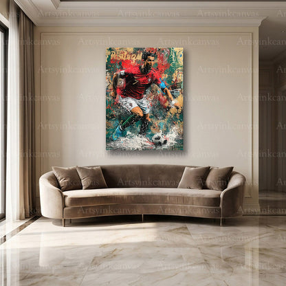 Cristiano Ronaldo soccer street art wall decor