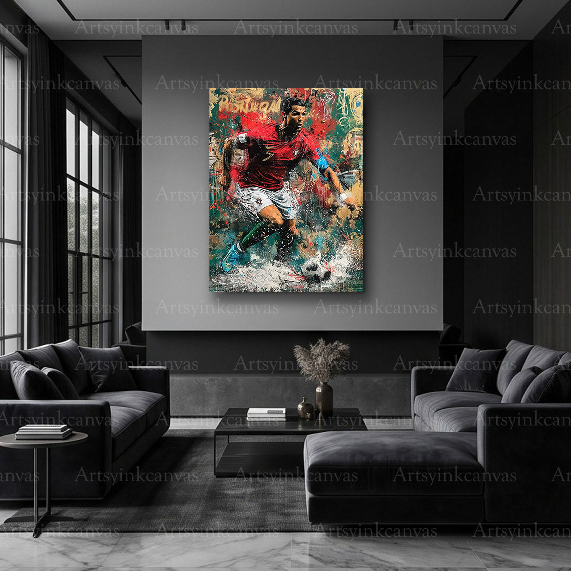 CR7 football graffiti artwork