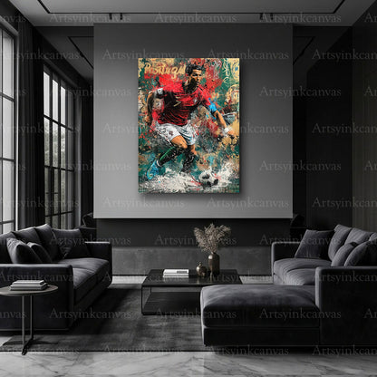 CR7 football graffiti artwork