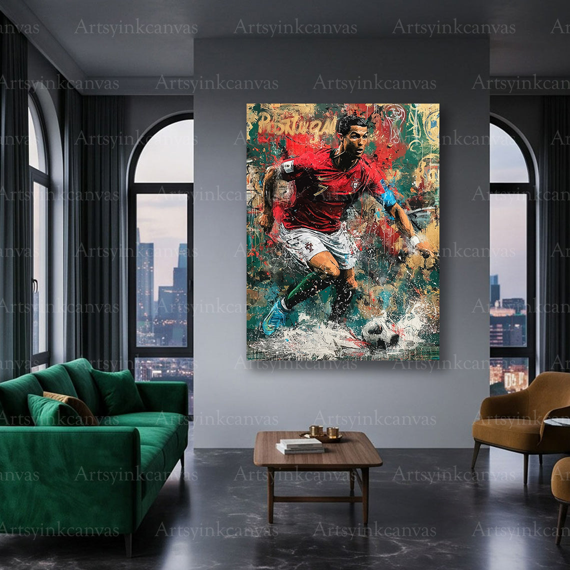 Cristiano Ronaldo legendary soccer canvas art
