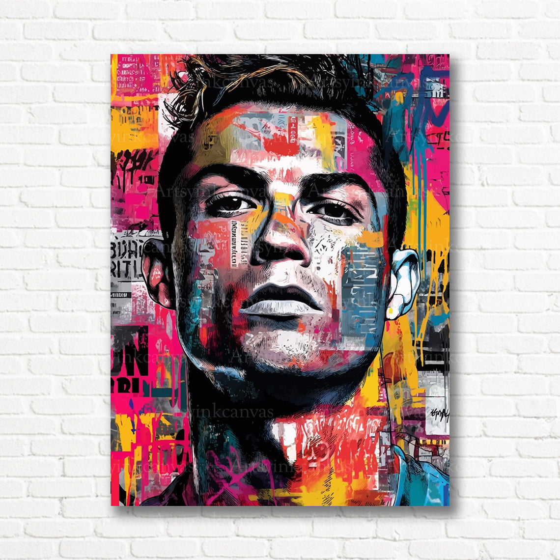 Cristiano Ronaldo CR7 graffiti canvas print
