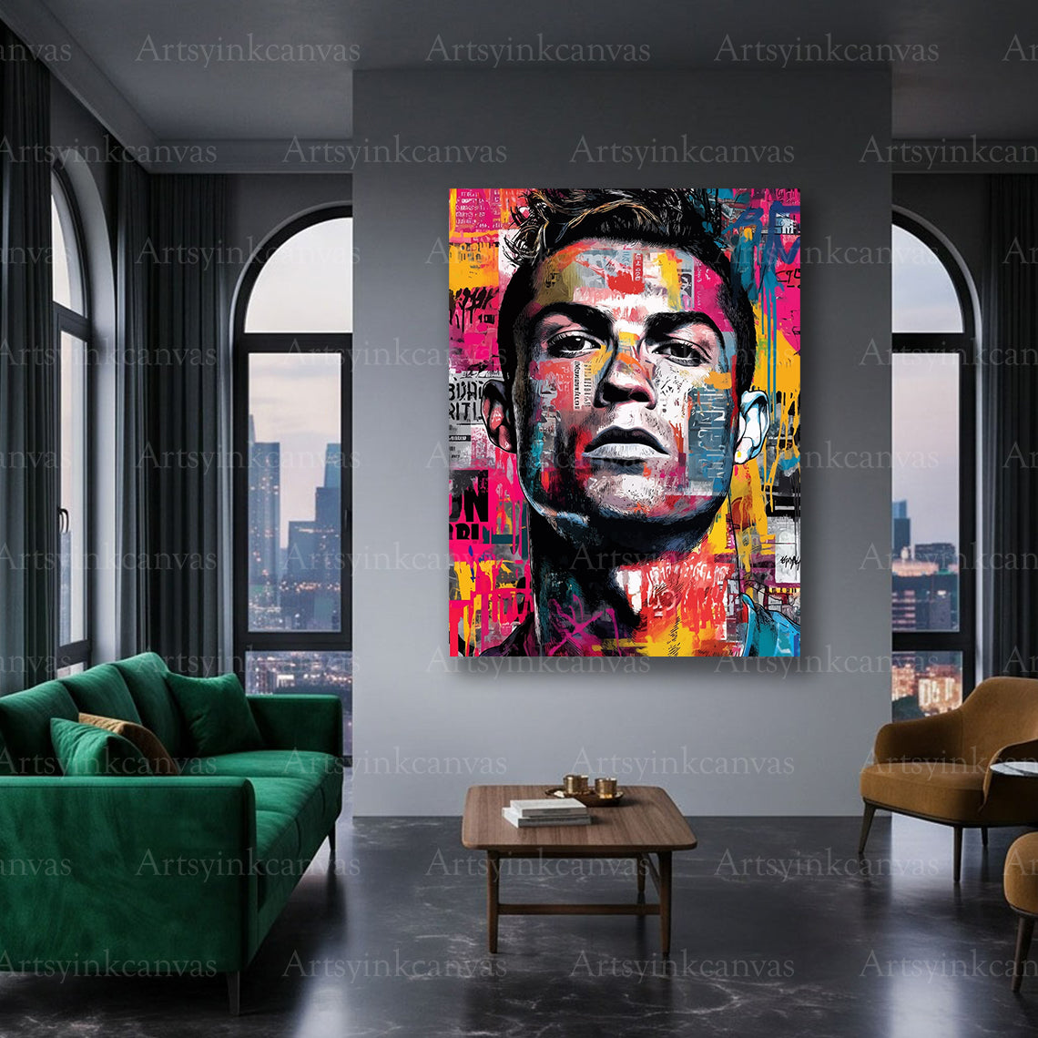 Cristiano Ronaldo football graffiti artwork