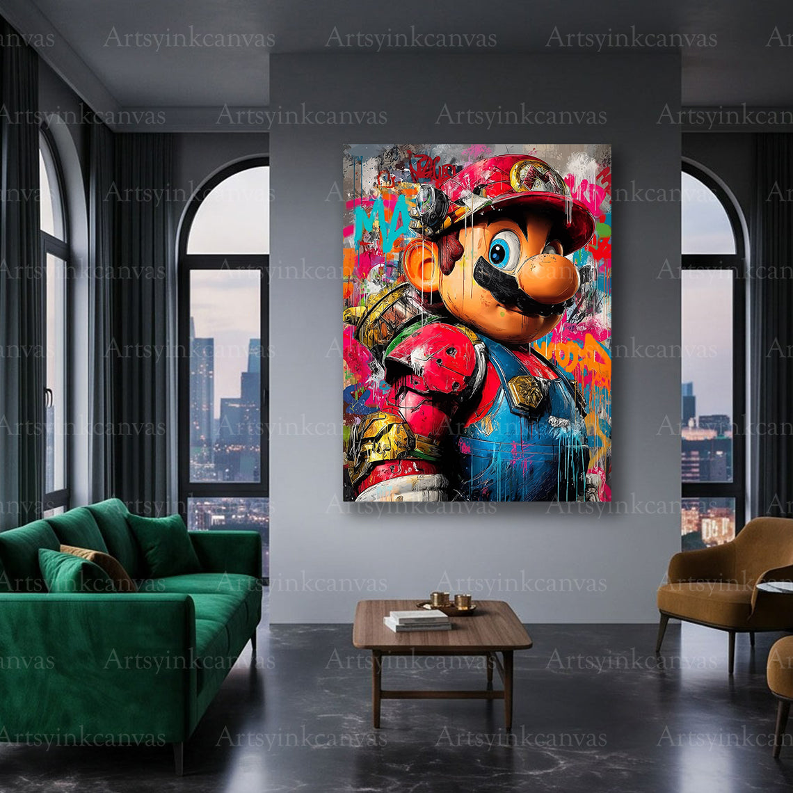 Super Mario gaming canvas art