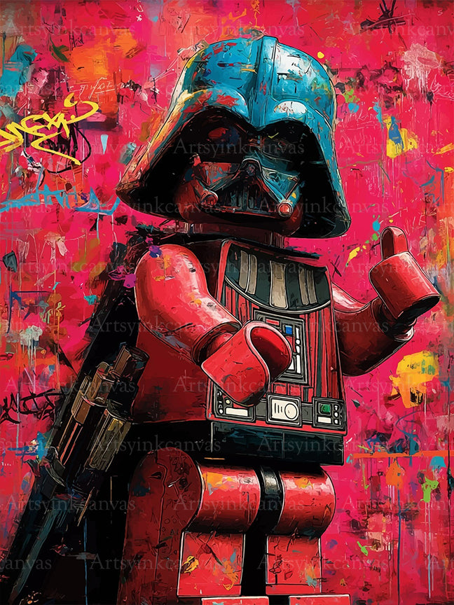 Darth Vader Dark Force graffiti canvas wall art for USA Star Wars fans