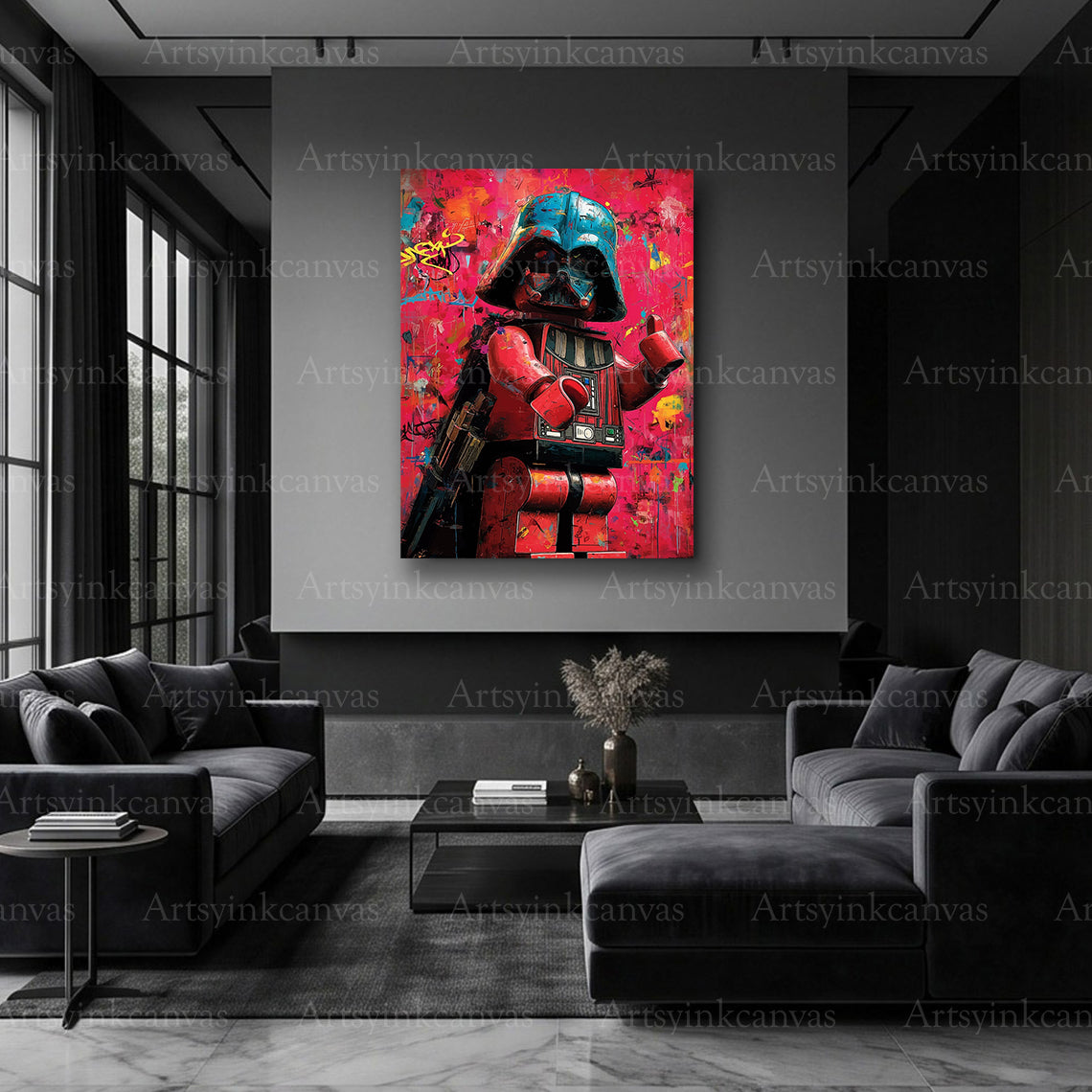 Darth Vader inspired canvas artwork for gaming rooms and man caves
