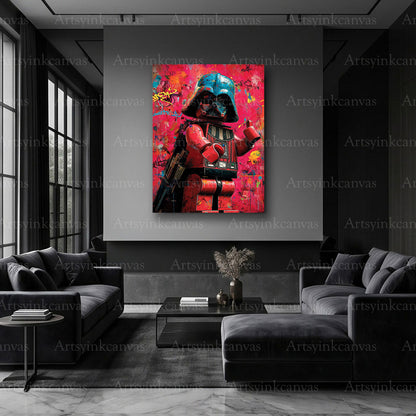 Darth Vader inspired canvas artwork for gaming rooms and man caves