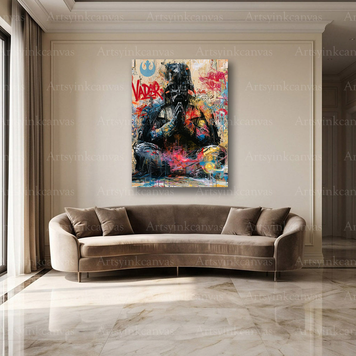 Darth Vader sci-fi street art wall decor
