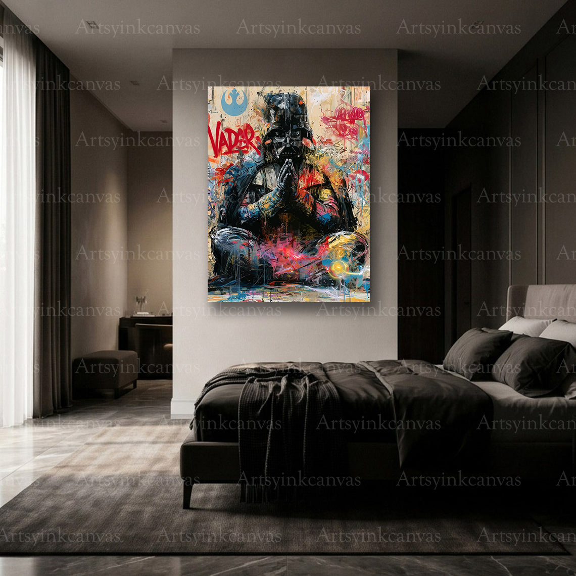Premium Darth Vader graffiti wall art