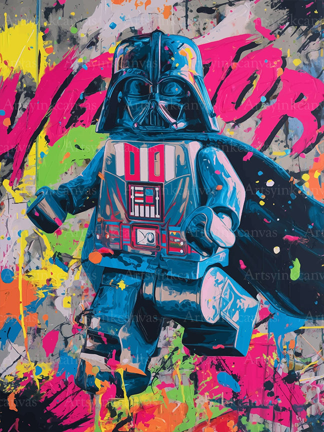 Darth Vader Lego graffiti canvas wall art