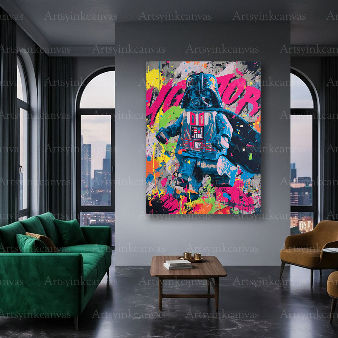 Darth Vader sci-fi graffiti canvas art