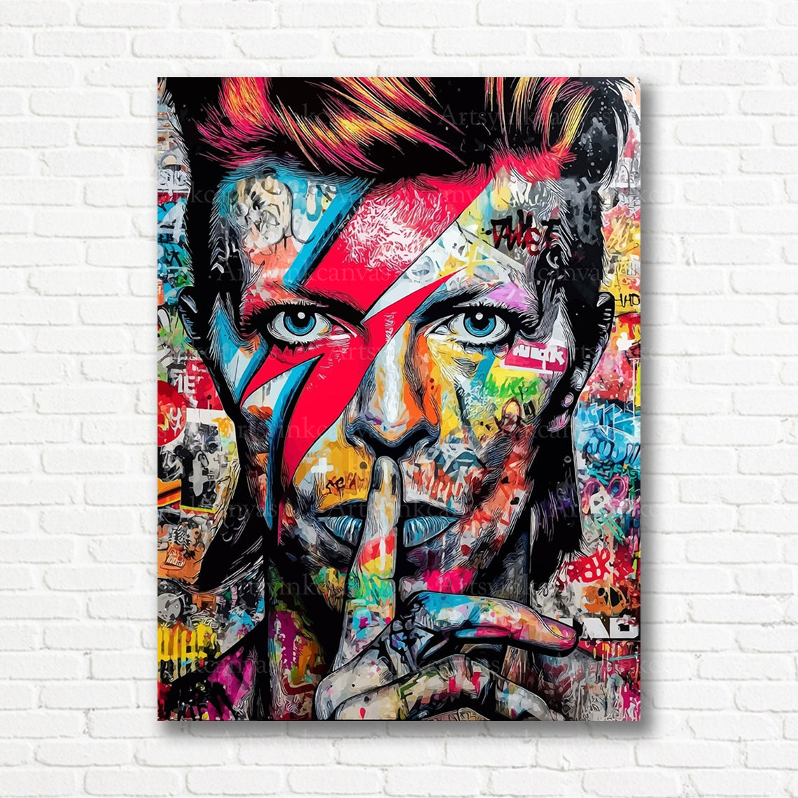 David Bowie music inspired wall decor