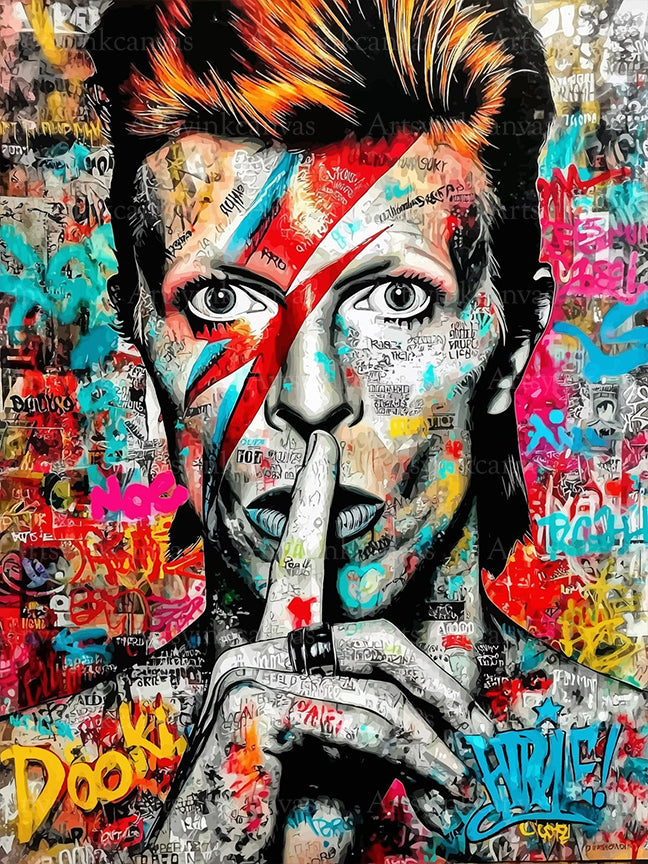 David Bowie Starman graffiti canvas wall art for music lovers