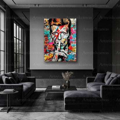David Bowie Starman modern music wall art for stylish interiors