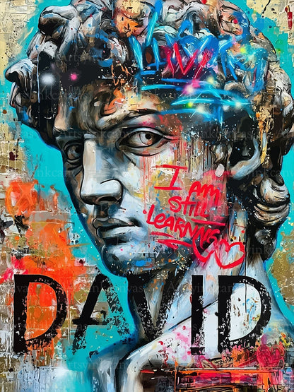 David graffiti canvas wall art