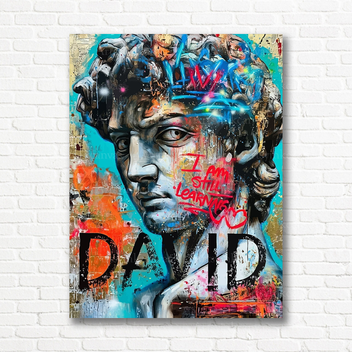 David classical graffiti canvas print