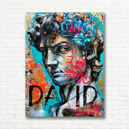 David classical graffiti canvas print