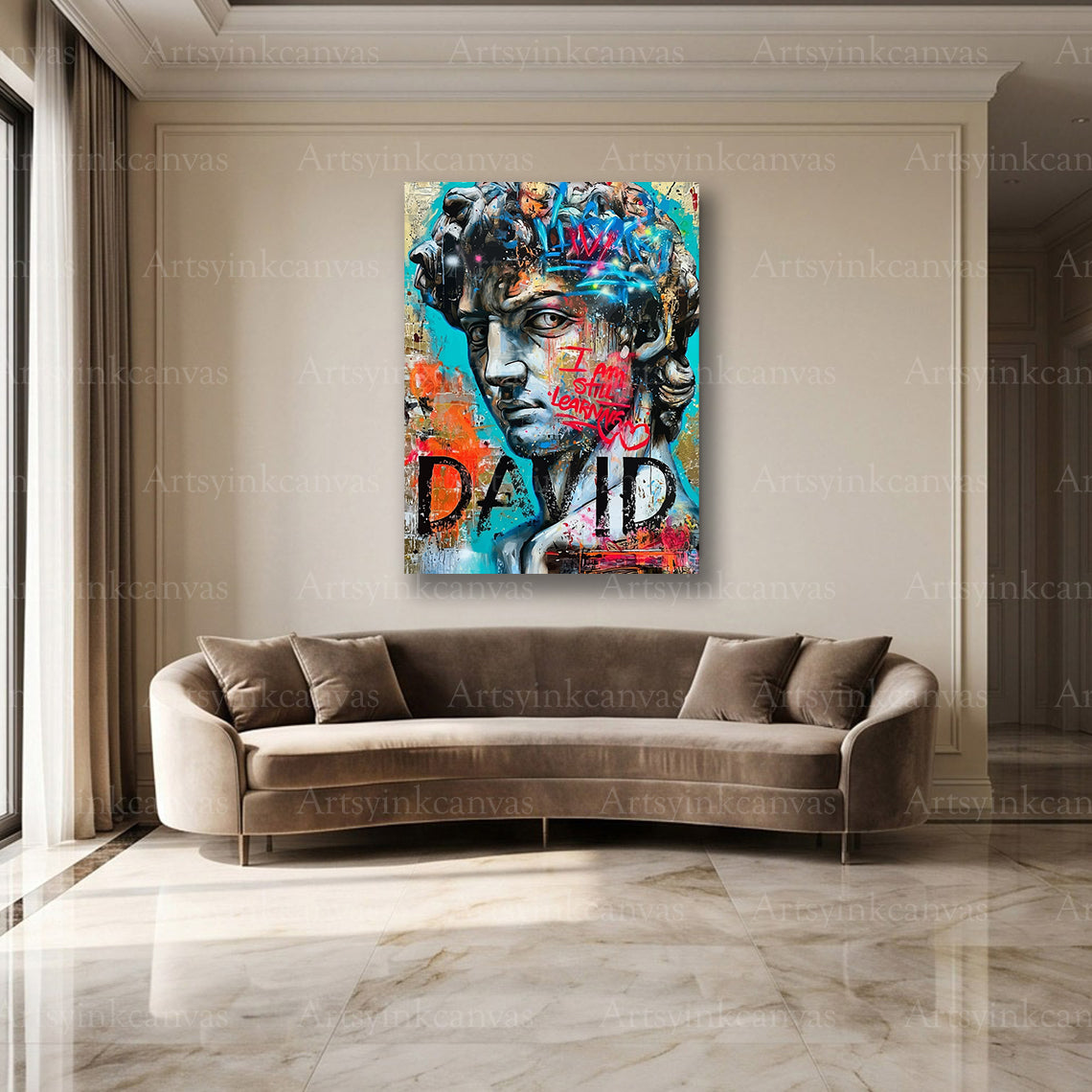 David statue urban art wall decor