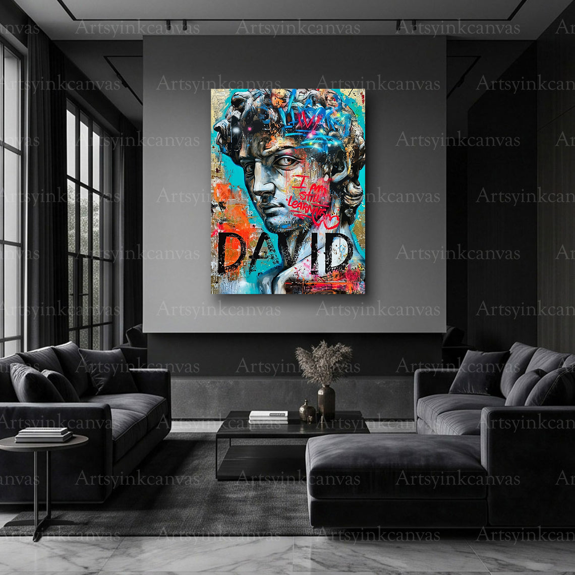 David Renaissance inspired graffiti artwork