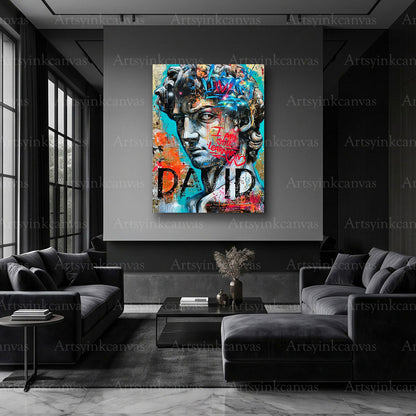 David Renaissance inspired graffiti artwork