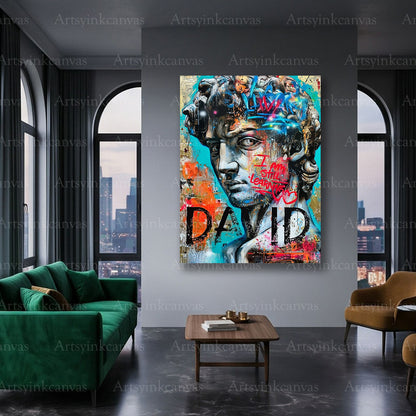 David sculpture contemporary canvas art