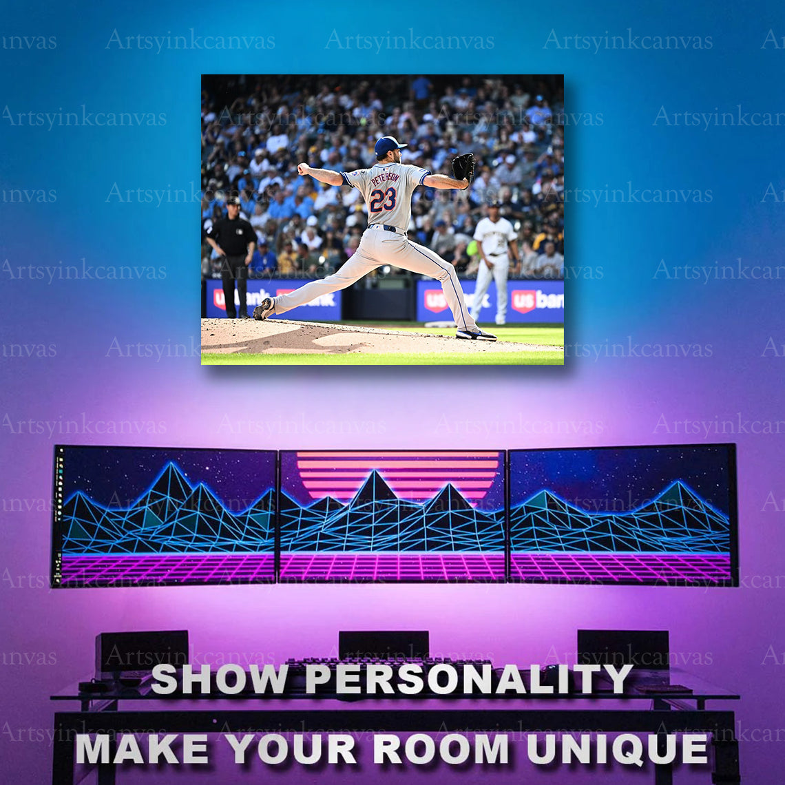 David Peterson baseball mound action artwork