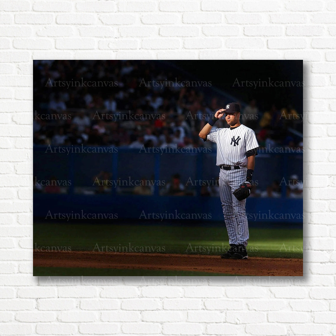 Derek Jeter Yankees spotlight canvas print