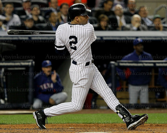 Derek Jeter swinging action New York Yankees canvas wall art