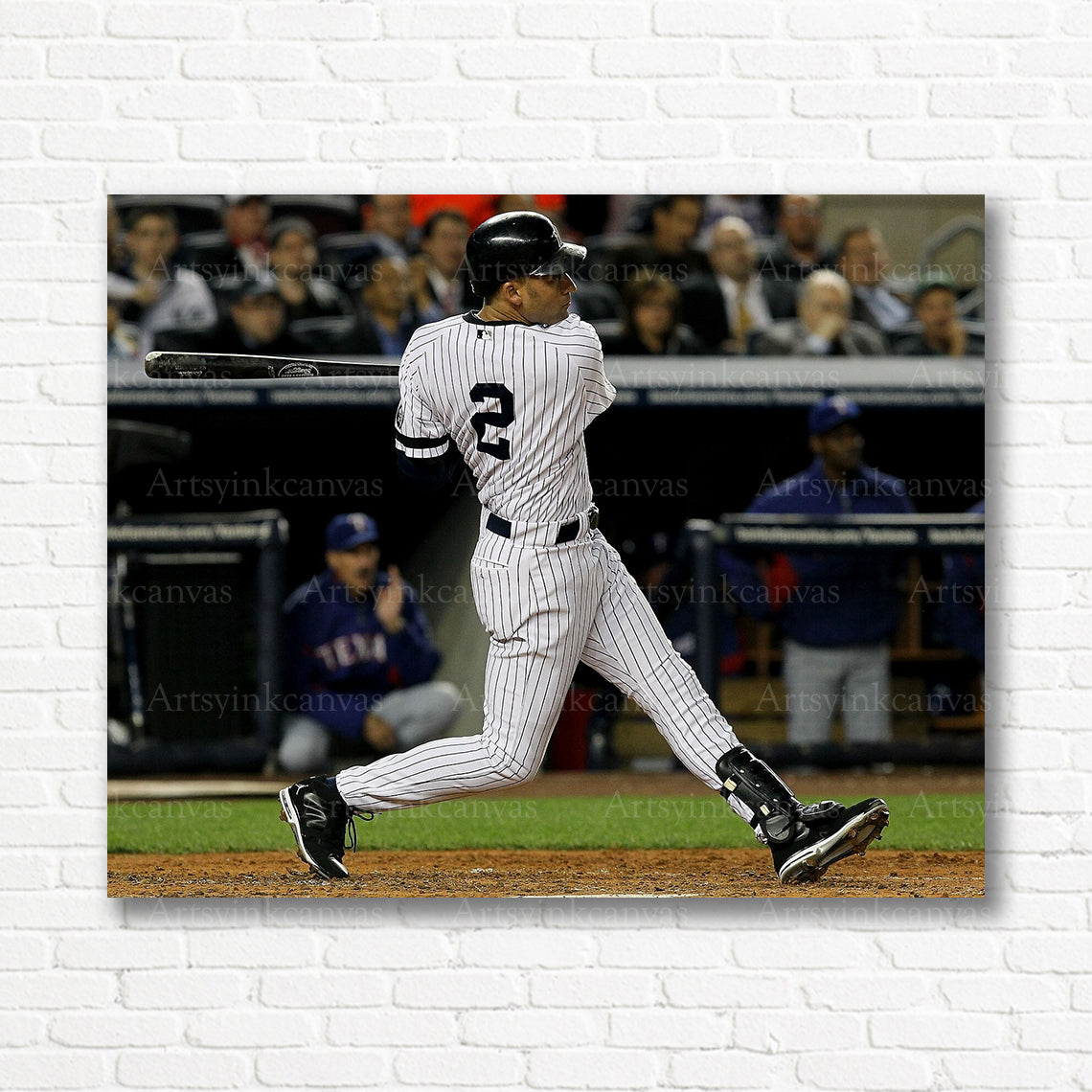 Derek Jeter Yankees batting swing canvas print