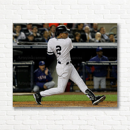 Derek Jeter Yankees batting swing canvas print