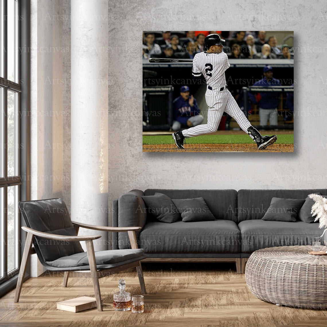 New York Yankees Derek Jeter batting wall decor