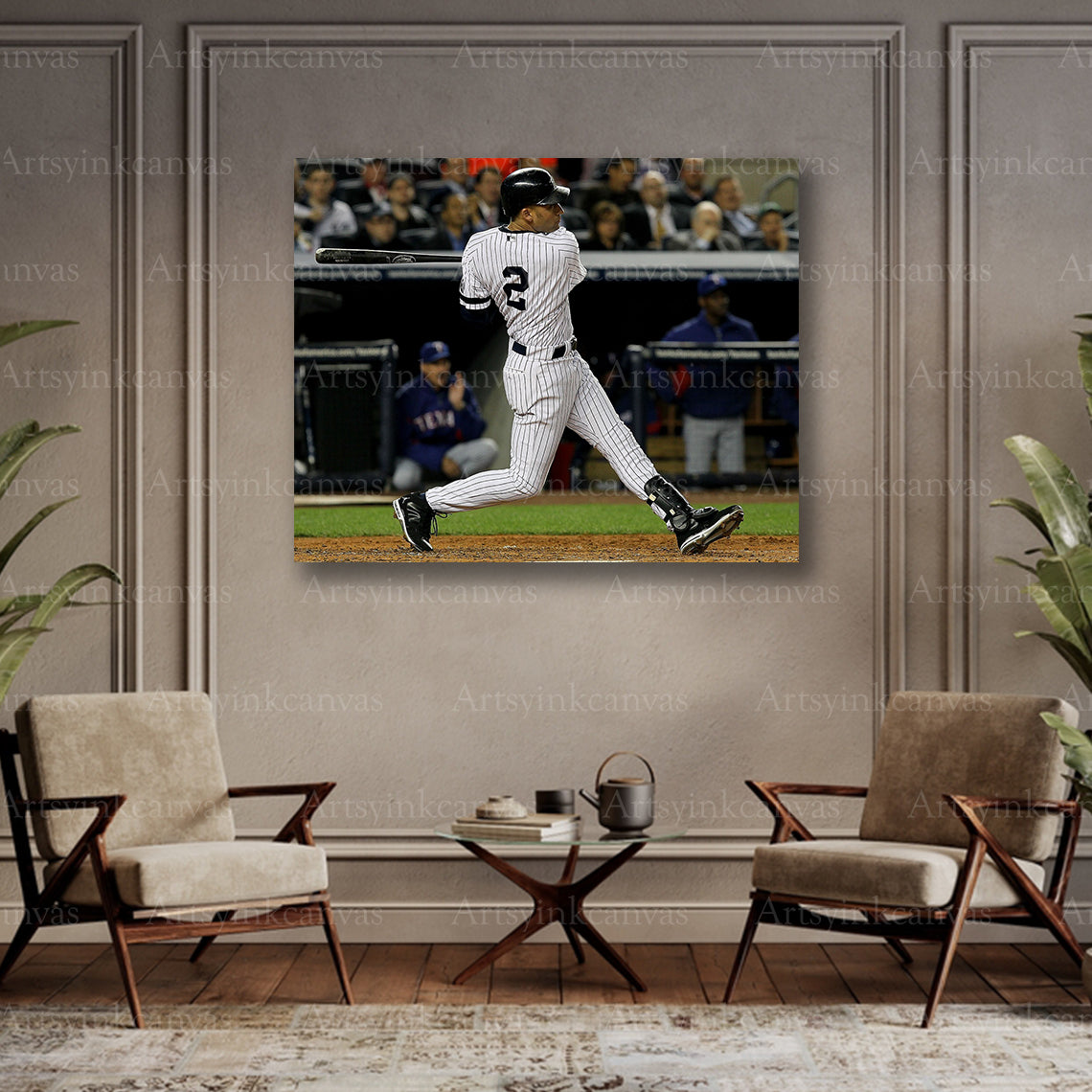 Derek Jeter collector baseball canvas