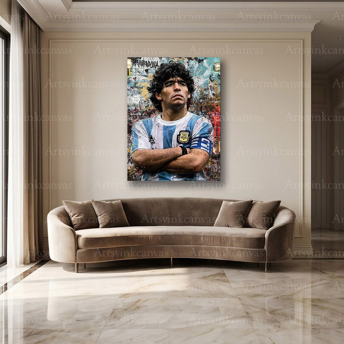 Diego Maradona Argentina soccer wall decor