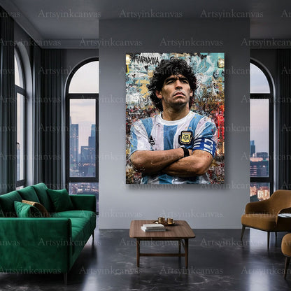 Diego Maradona football legend canvas art