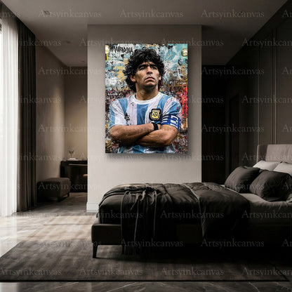 Premium Maradona graffiti wall art