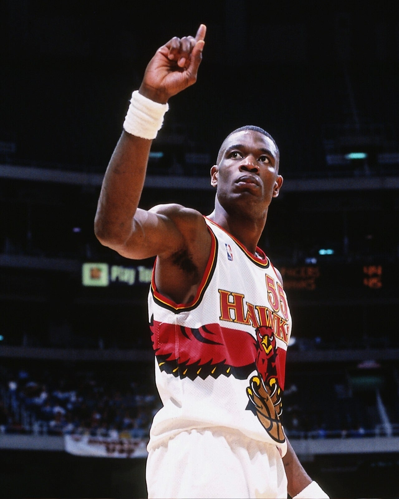 Dikembe Mutombo finger wag gesture Atlanta Hawks canvas wall art