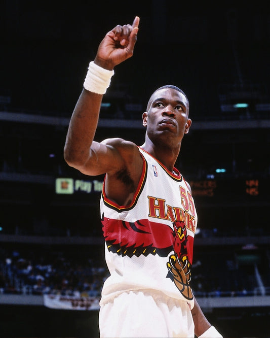 Dikembe Mutombo finger wag gesture Atlanta Hawks canvas wall art