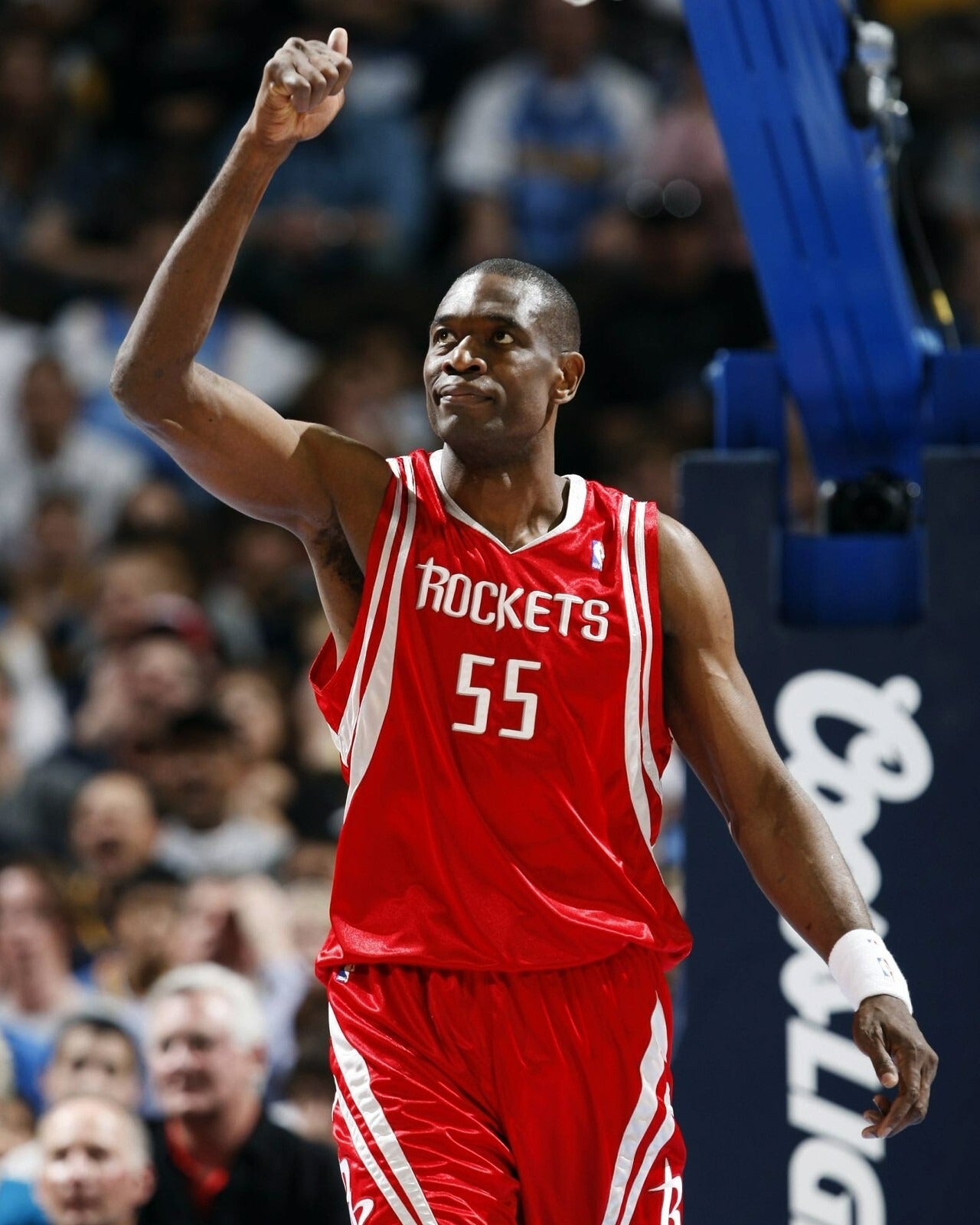 Dikembe Mutombo on court Houston Rockets canvas wall art