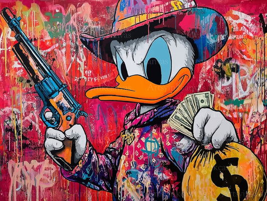 Donald Duck The Deconstruction Graffiti Canvas Wall Art