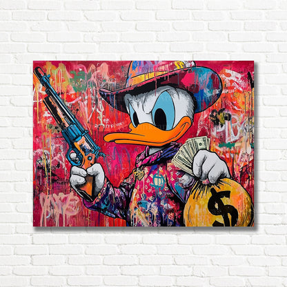Donald Duck Deconstruction artwork with contemporary graffiti style