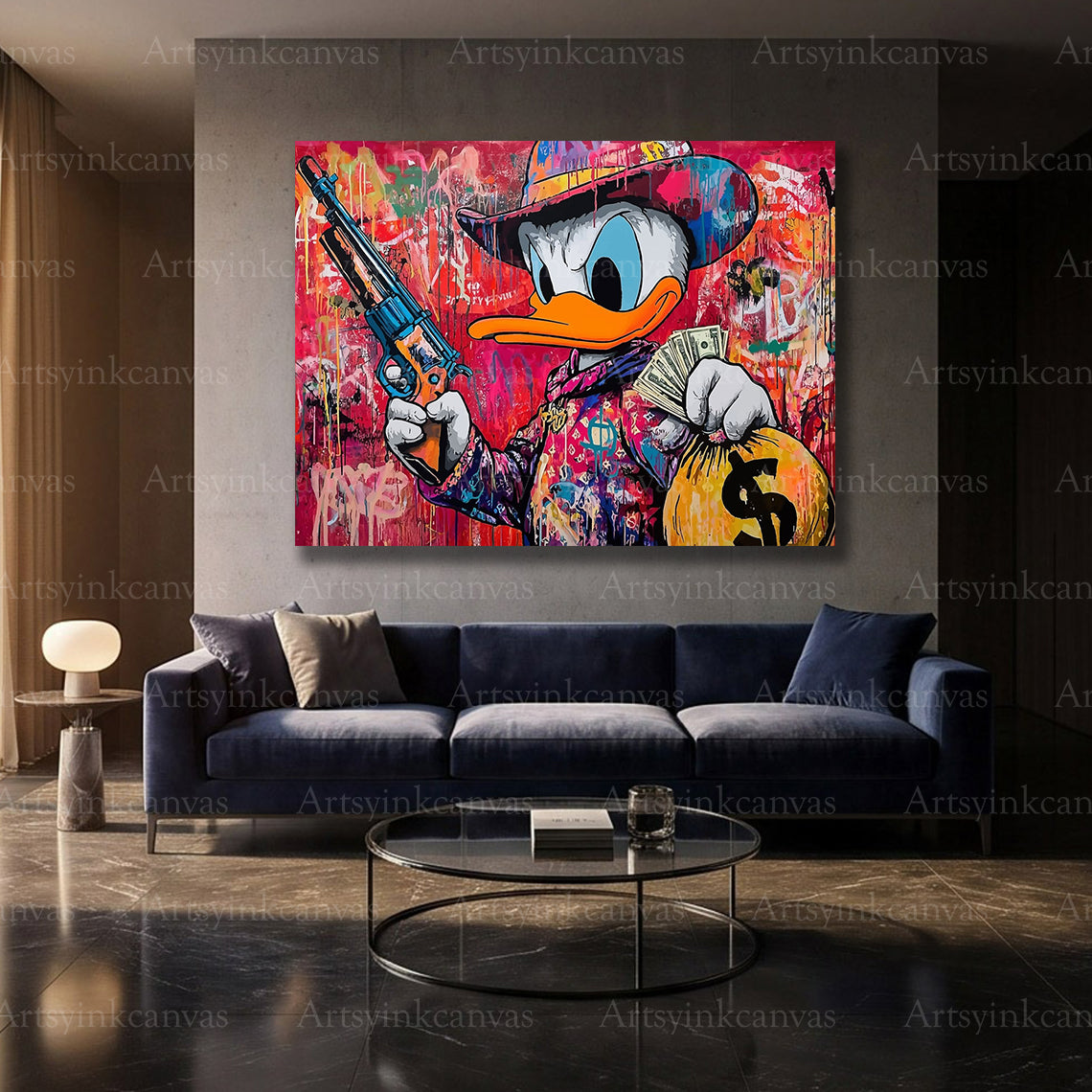 Donald Duck modern canvas art for pop culture wall decor