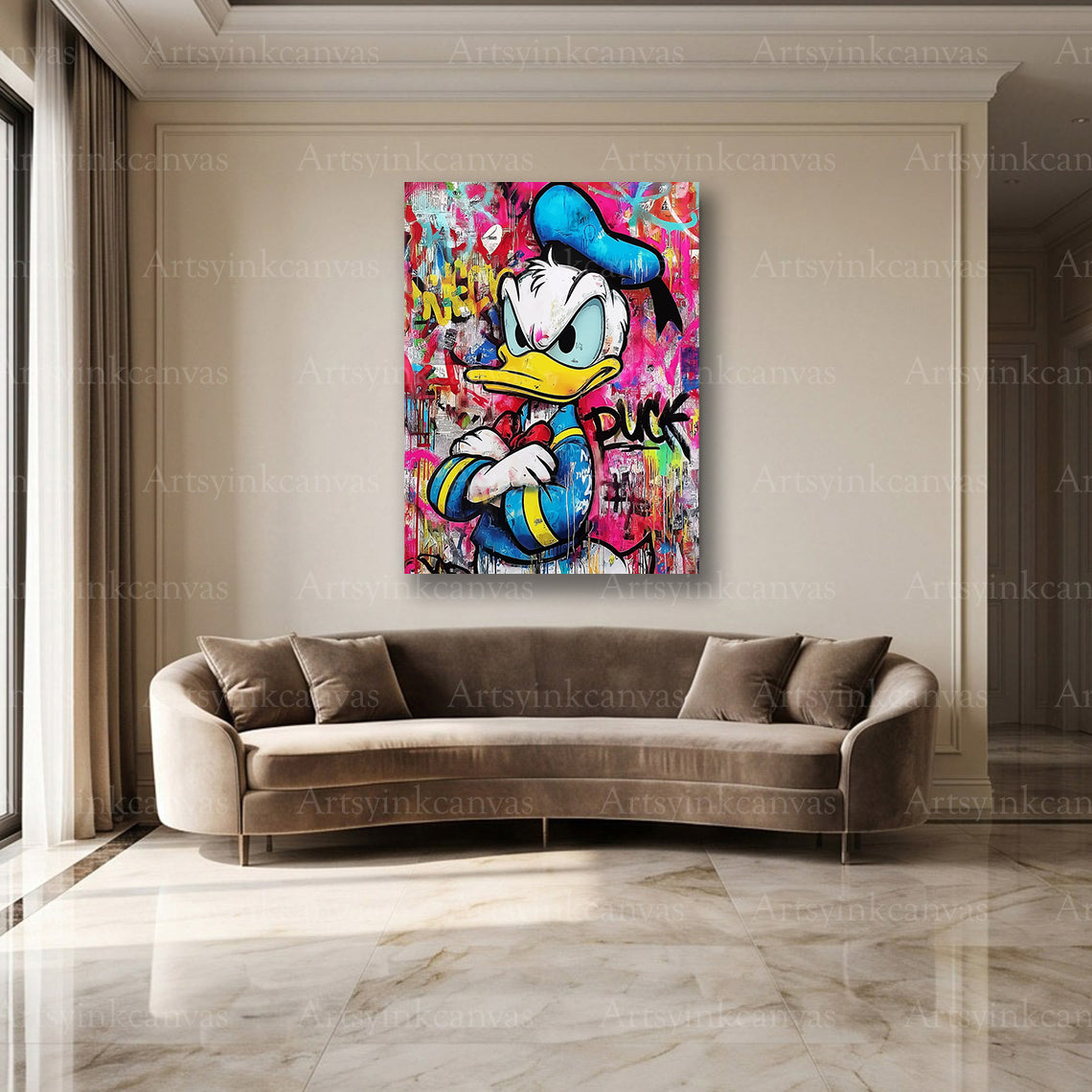 Donald Duck colorful street art wall decor