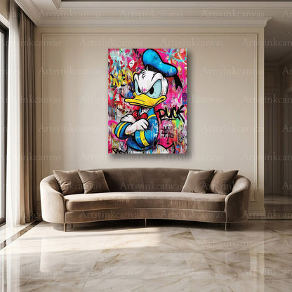 Donald Duck colorful street art wall decor