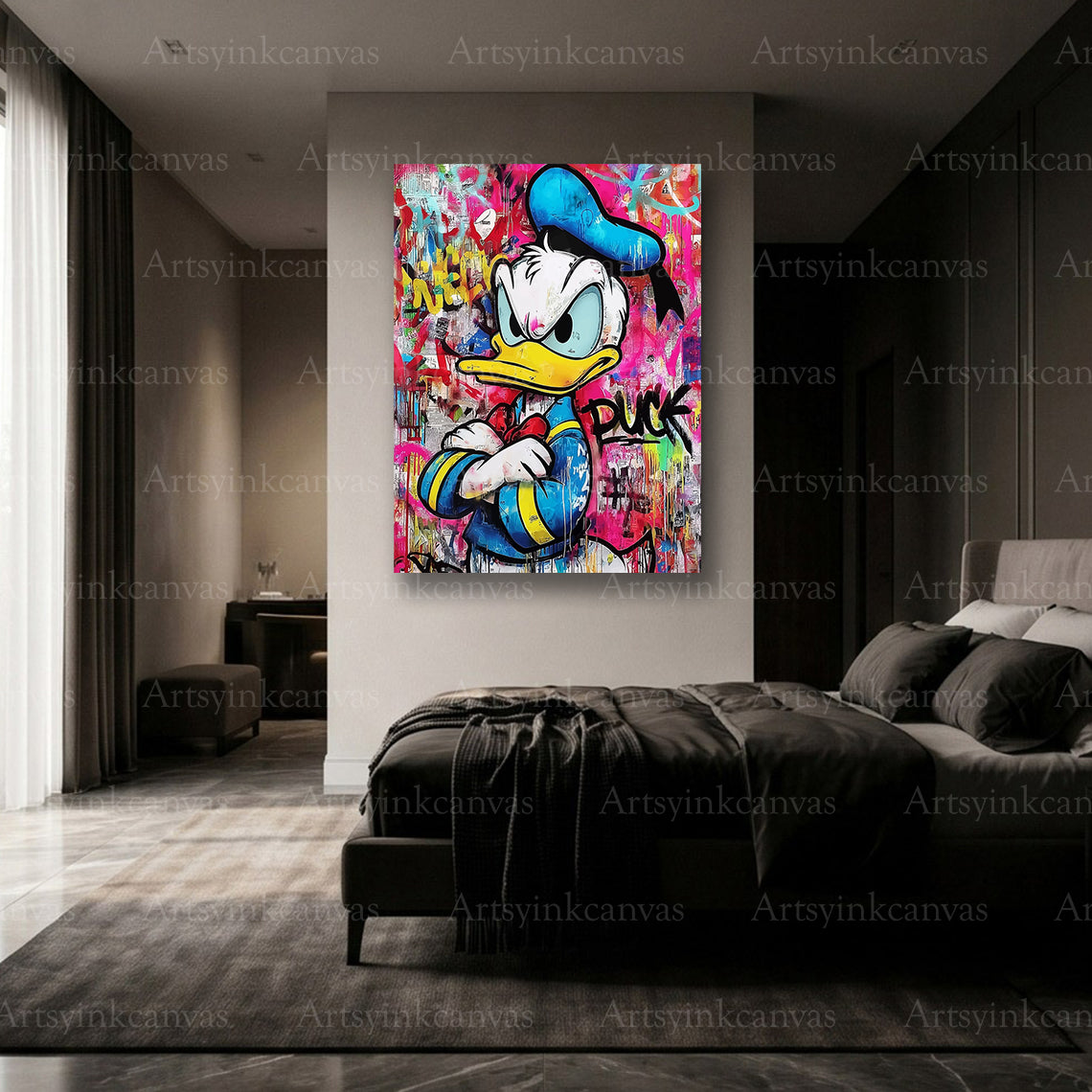 Premium Donald Duck graffiti wall art