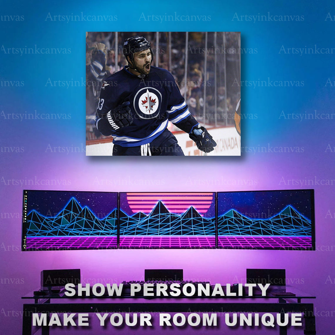 Winnipeg Jets NHL legend goal artwork
