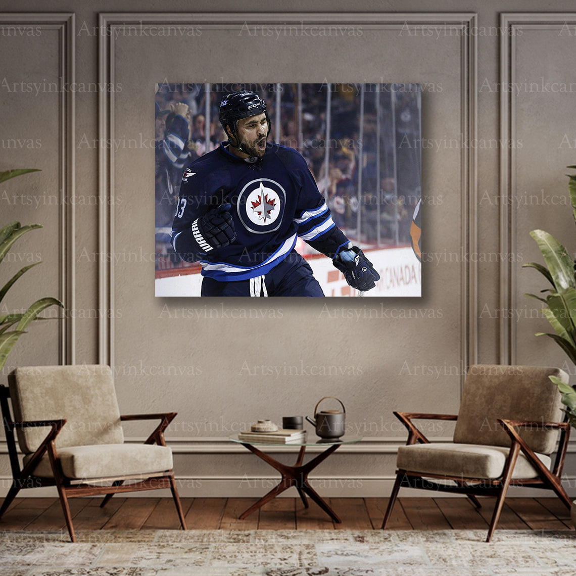 Jets hockey collector canvas art