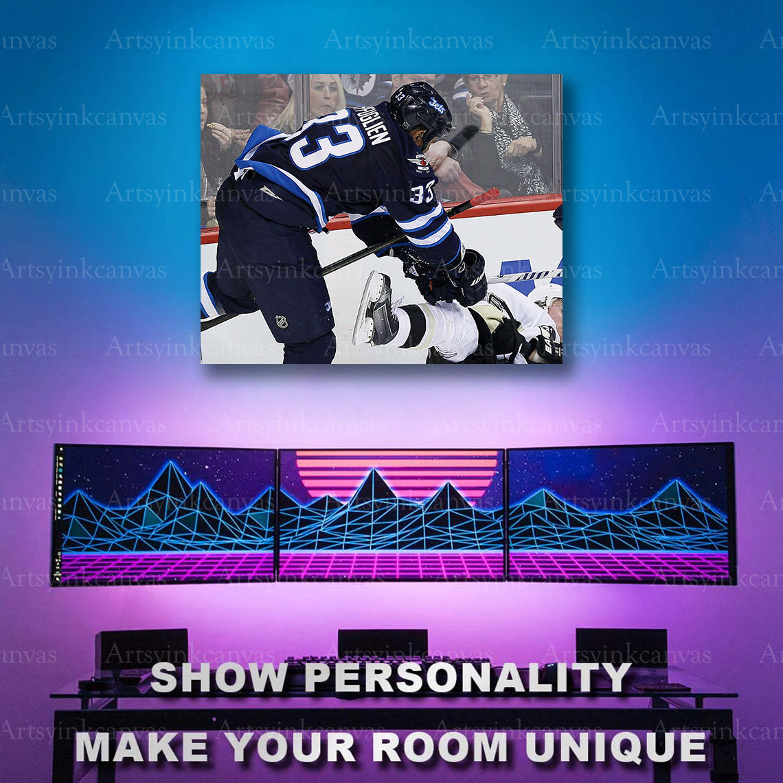 Winnipeg Jets defenseman action artwork
