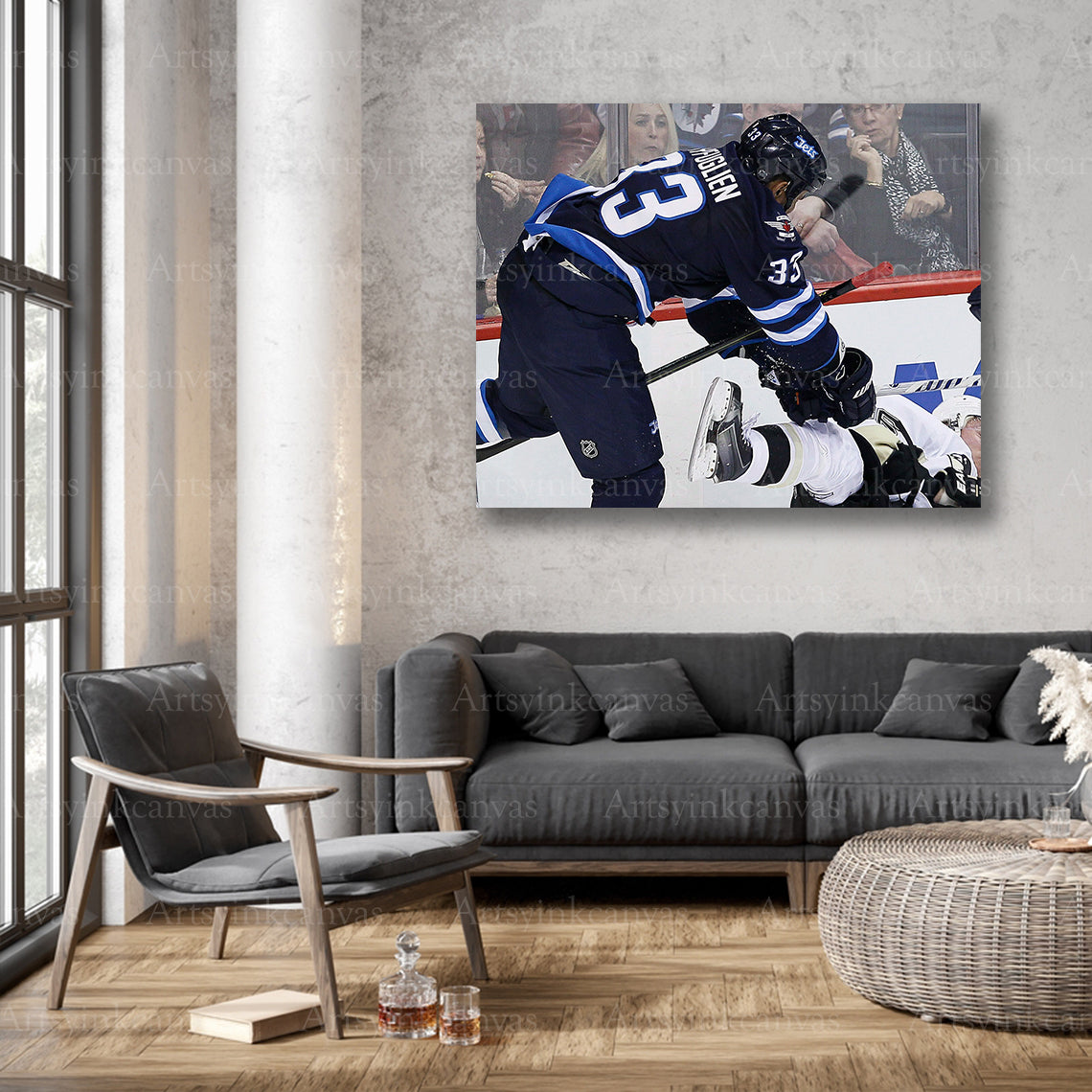 NHL hard hit hockey wall decor