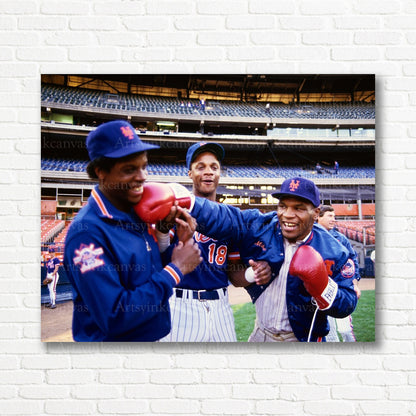 New York sports legends Gooden Strawberry Tyson canvas print