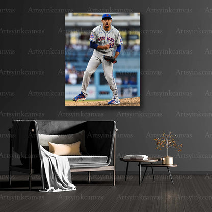 Mets pitcher celebration collector canvas