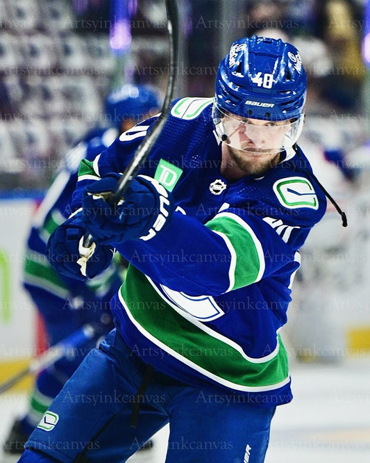 Elias Pettersson head on shot Vancouver Canucks canvas wall art